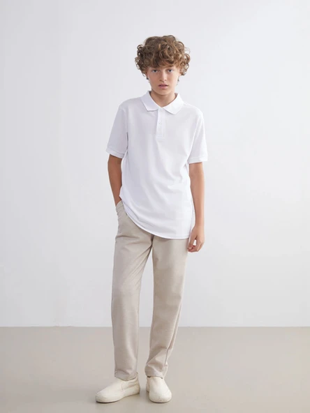 LCW Kids Bej Beli Lastikli Erkek Çocuk Pantolon ürün görseli 1