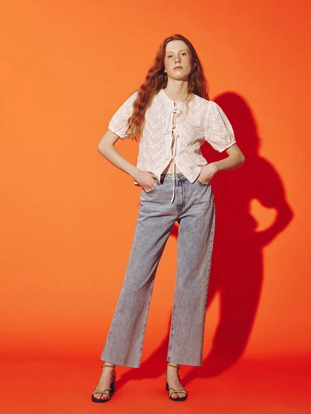 XSIDE Mavi Straight Fit Kadın Jean Pantolon ürün görseli 1