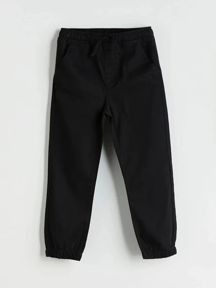 LCW Kids Siyah Beli Lastikli Erkek Çocuk Jogger Pantolon ürün görseli 1