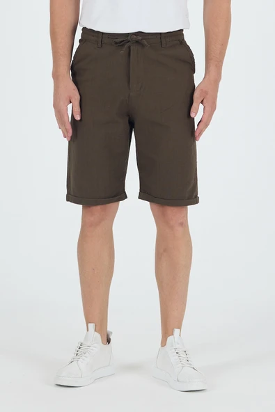 Erkek Slim Fit Keten Chino Şort ürün görseli 1