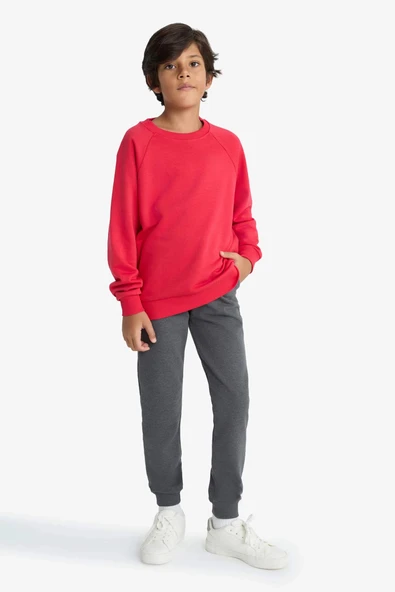 Defacto E7338A8AR163 Antrasit Erkek Çocuk Beli Lastikli Jogger Eşofman Altı ürün görseli 1