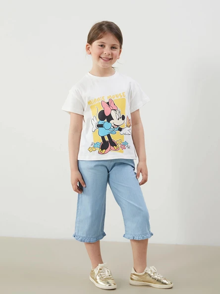 LCW Kids Mavi Beli Lastikli Kız Çocuk Jean Pantolon ürün görseli 1