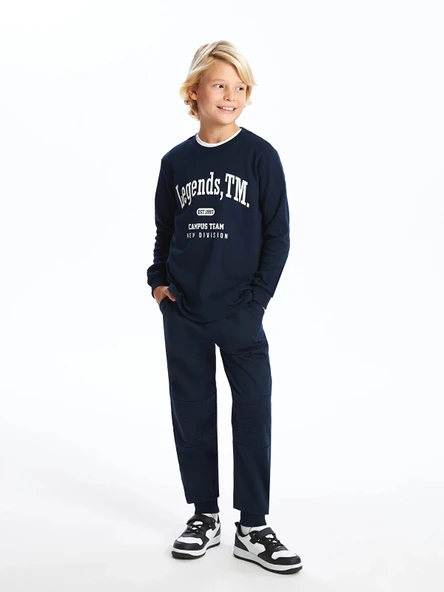 LCW Kids Lacivert Beli Lastikli Erkek Çocuk Jogger Eşofman Altı ürün görseli 1
