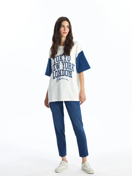 LCW Jeans Indigo Yüksek Bel Slim Mom Kadın Jean Pantolon ürün görseli 1