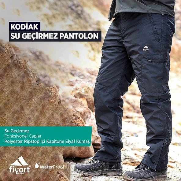 Fiyort Kodiak Trekking Su Geçirmez Pantolon Siyah ürün görseli 1