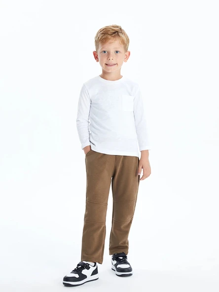 LCW Kids Kahverengi Beli Lastikli Erkek Çocuk Jogger Eşofman Alt ürün görseli 1