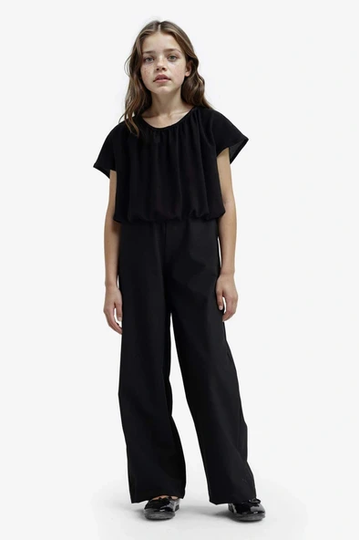Defacto F2257A8BK27 Siyah Kız Çocuk Wide Leg Geniş Paça Pantolon ürün görseli 1