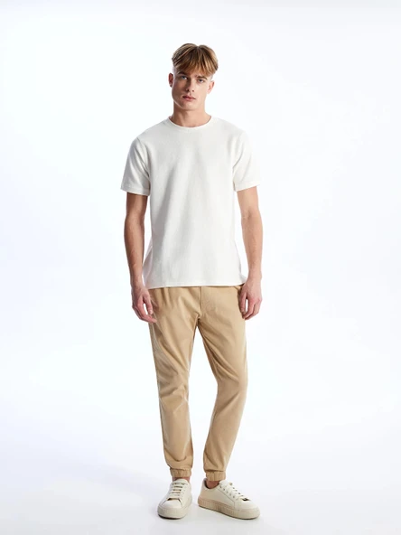 XSIDE Bej Slim Fit Gabardin Erkek Jogger Pantolon ürün görseli 1