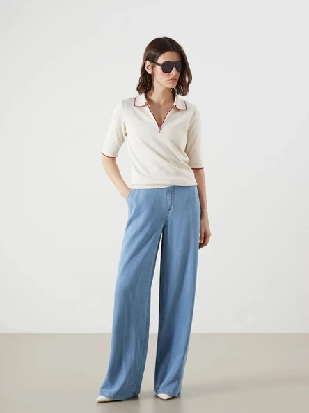 LCW Jeans Indigo Wideleg Kadın Jean Pantolon ürün görseli 1