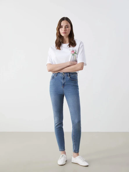 LCW Jeans Indigo Jüpiter Süper Skinny Fit Kadın Jean Pantolon ürün görseli 1