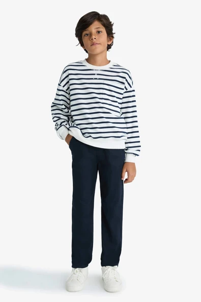 Defacto T8850A6NV253 Lacivert Erkek Çocuk Düz Paça Gabardin Okul Pantolonu ürün görseli 1