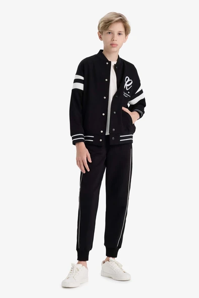 Defacto F2713A8BK81 Siyah Erkek Çocuk Beli Lastikli Okul Jogger Eşofman Altı ürün görseli 1