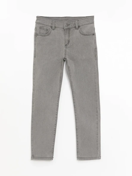 LCW Kids Gri Beli Ayarlanabilir Lastikli Erkek Çocuk Jean Pantolon ürün görseli 1