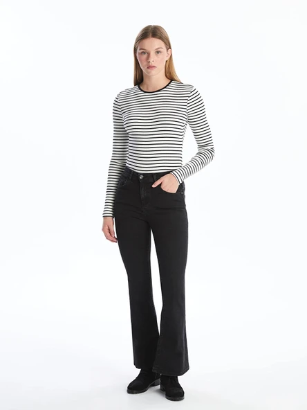 LCW Jeans Siyah Mars Flare Kadın Jean Pantolon ürün görseli 1