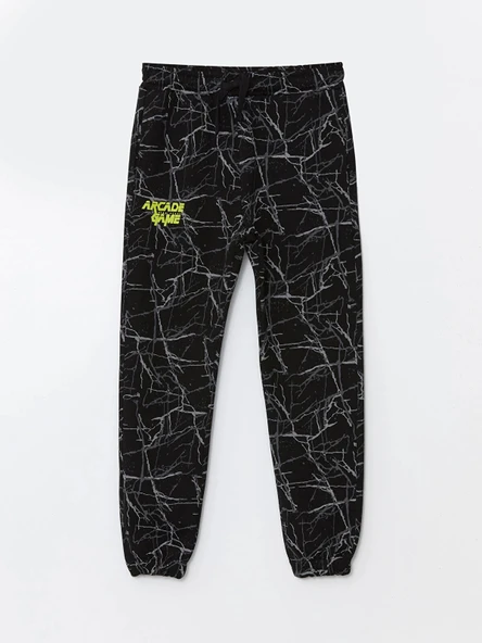 LCW Kids Gri Beli Lastikli Baskılı Erkek Çocuk Jogger Eşofman Altı ürün görseli 1