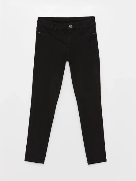 LCW Kids Siyah Super Skinny Fit Kız Çocuk Jean Pantolon ürün görseli 1