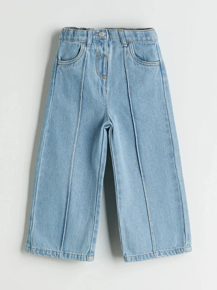 LCW Kids Mavi Beli Ayarlanabilir Kız Çocuk Jean Pantolon ürün görseli 1