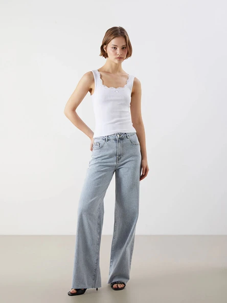 XSIDE Mavi Wideleg Kadın Jean Pantolon ürün görseli 1