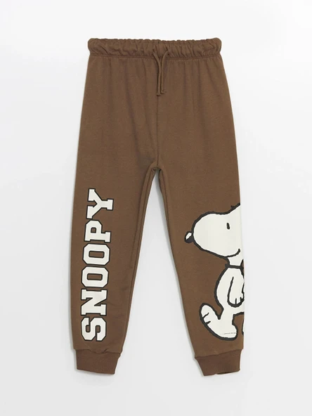 LCW Kids Kahverengi Beli Lastikli Kalın Snoopy Baskılı Erkek Çocuk Jogger Eşofman Altı ürün görseli 1