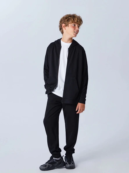 LCW Kids Siyah Beli Lastikli Erkek Çocuk Jogger Eşofman Altı ürün görseli 1