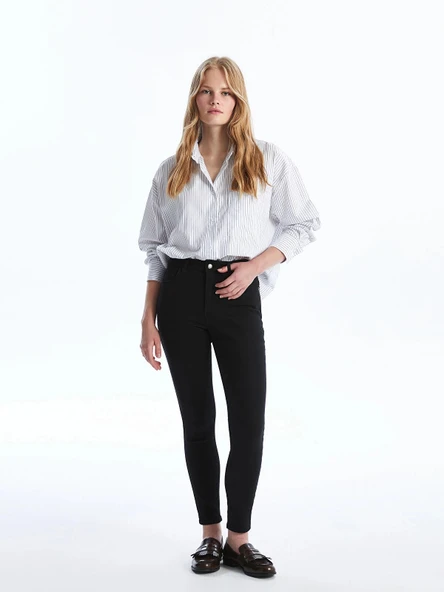 LCW Jeans Siyah Yüksek Bel Push Up Kadın Jean Pantolon ürün görseli 1