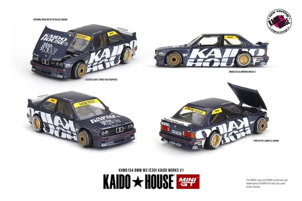 Mini GT BMW M3 (E30) Kaido Fabrika V1 1/64 Model Araba - Resim 2