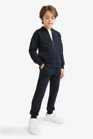 Defacto E7338A8BK27 Siyah Erkek Çocuk Beli Lastikli Jogger Eşofman Altı ürün görseli 1