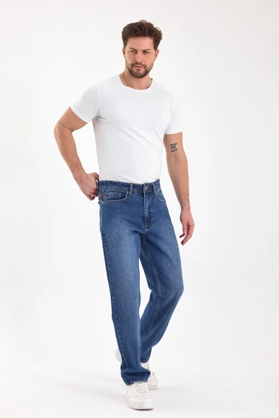 Erkek Baggy Jean Pantolon | Mavi - B48111 ürün görseli 1