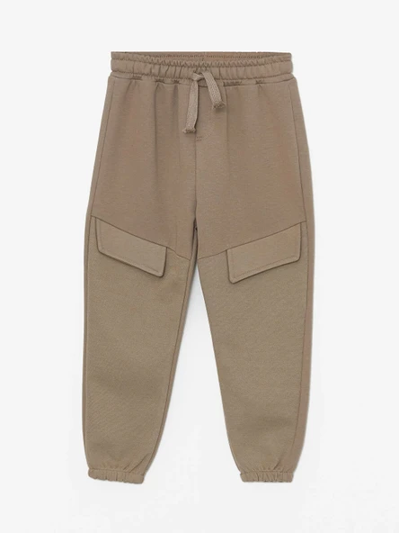 LCW Kids Bej Beli Lastikli Kalın Basic Erkek Çocuk Jogger Eşofman Altı ürün görseli 1
