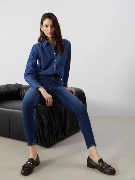 LCW Jeans Indigo Jüpiter Süper Skinny Fit Kadın Jean Pantolon ürün görseli 1