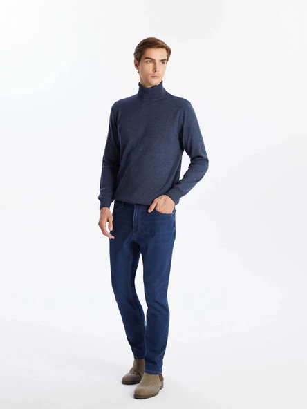 LCW Jeans Indigo 750 Slim Fit İçi Polarlı Kışlık Erkek Jean Pantolon ürün görseli 1
