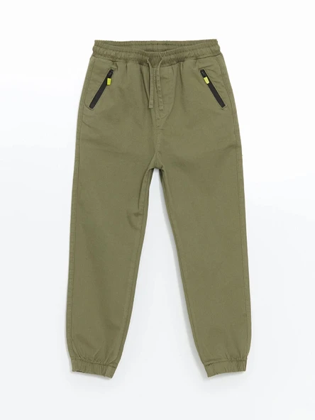 LCW Kids Haki Beli Lastikli Erkek Çocuk Jogger Pantolon ürün görseli 1