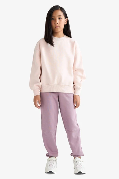 Defacto F0389A8BR347 Bordo Kız Çocuk Beli Lastikli Jogger Eşofman Altı ürün görseli 1