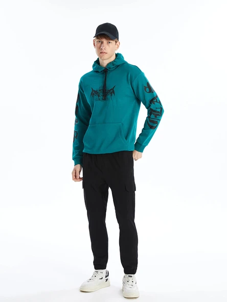 XSIDE Siyah Standart Kalıp Gabardin Erkek Kargo Pantolon ürün görseli 1