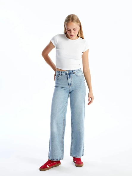 XSIDE Mavi Wideleg Kadın Jean Pantolon ürün görseli 1