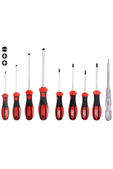 Düz Uçlu Tornavida Takımı C-Plus PH/PZ+6106 9 Parça ürün görseli 1