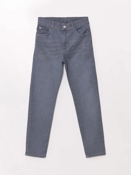 LCW Kids Gri Beli Ayarlanabilir Lastikli Erkek Çocuk Jean Pantolon ürün görseli 1