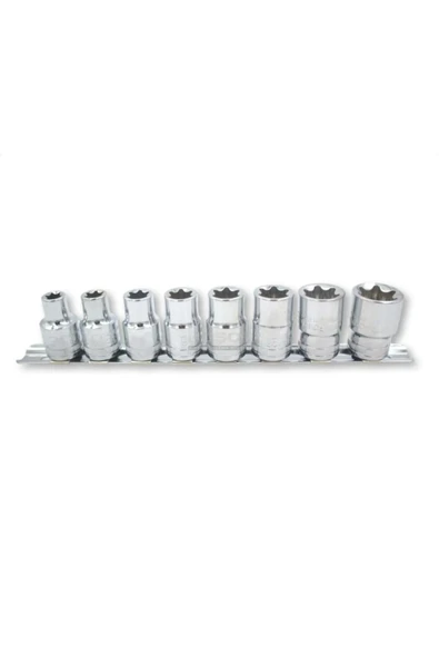 Form 8 Parça 1/2"Dış Torx Lokma Anahtar Takımı(Raylı) - C26-R08 ürün görseli 1