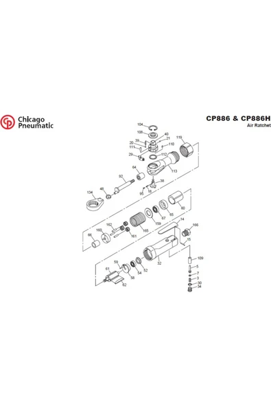 Chicago Pneumatic CP886H 1/2" Havalı Cırcır - Resim 3