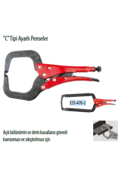“c” Tipi Ayarlı Pense /x Grip - 470 Mm - Resim 2
