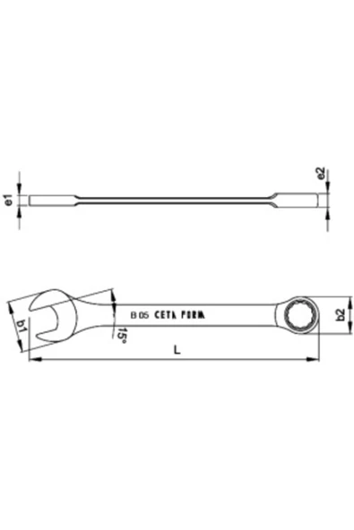 B05-19 Cırcır Kombine Anahtar 19mm - Resim 2