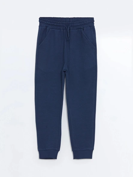 LCW Kids Indigo Beli Lastikli Kalın Basic Erkek Çocuk Jogger Eşofman Altı ürün görseli 1