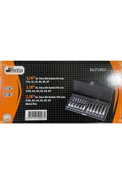 1/2” Lokmalı Torx Bits Set - 6 Köşe - Resim 2