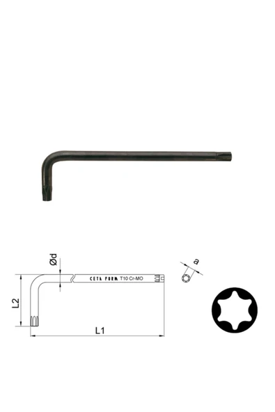 Torx L Anahtar Uzun Tip T7 707l ürün görseli 1