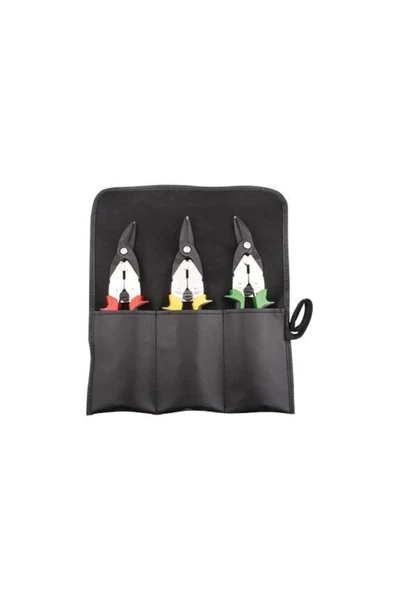 250 Mm J04-r03 3 Parça Mafsallı Sac Makası Takımı (DERİ ÇANTALI) ürün görseli 1
