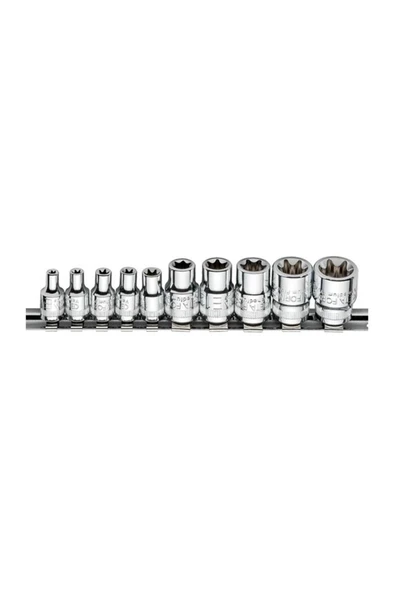 C16-r10 10 Parça 1/4-3/8 Inç Dış Torx Lokma Anahtar Takımı ürün görseli 1