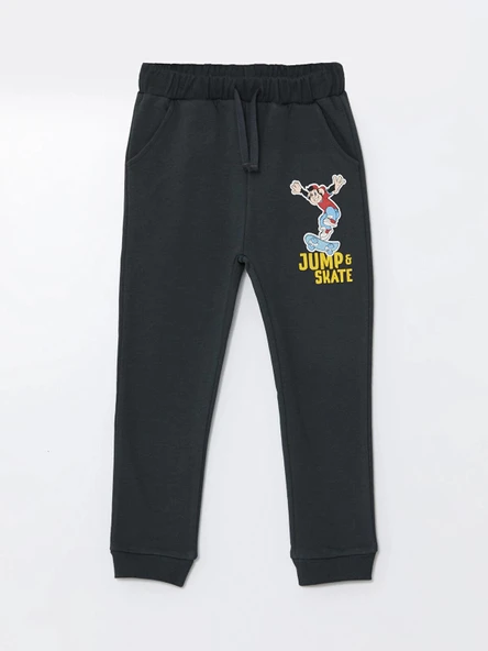 LCW Kids Antrasit Beli Lastikli Nostaljik Maymun Erkek Bebek Jogger Eşofman Alt ürün görseli 1