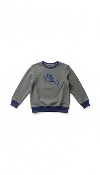 Çocuk Sweatshirt / Logo Baskılı - Vizon - Resim 2