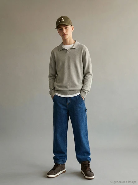 LCW Kids İndigo Loose Fit Erkek Çocuk Jean Pantolon ürün görseli 1