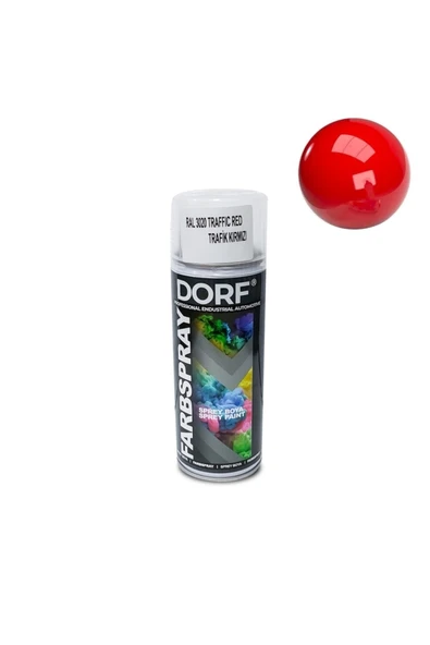 Kırmızı Parlak Sprey Boya Vernikli Akrilik Ral3020 400ml ürün görseli 1
